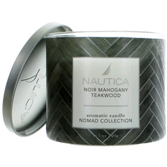 Nautica 3 Wick Candle - Soy Wax Blend Aromatic, Noir Mahogany Teakwood, 14.5 oz