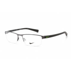 Nike Men's Eyeglasses - Half Rim Black Rectangular Shape Metal Frame | NIKE 8097 (068)