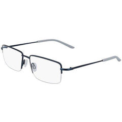 Nike Men's Eyeglasses - Navy Rectangular Half-Rim Metal Frame | NIKE 8182 401