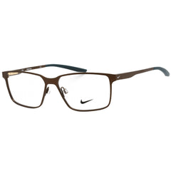 Nike Unisex Eyeglasses - Clear Demo Lens Satin Walnut/Midnight Turq | NIKE 8048 212