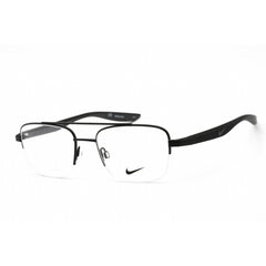 Nike Unisex Eyeglasses - Half Rim Satin Black Metal Rectangular Frame | NIKE 8151 001