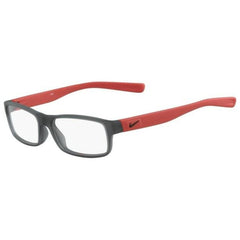 Nike Unisex Eyeglasses - Matt Anthracite and Red Rectangular Frame | NIKE 5090 66