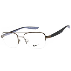 Nike Unisex Eyeglasses - Pewter Semi-Rimless Metal Pilot Frame | NIKE 8151 050