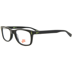 Nike Youth Eyeglasses - Black/Volt Plastic Square Frame Demo Lens | NIKE 5538 010