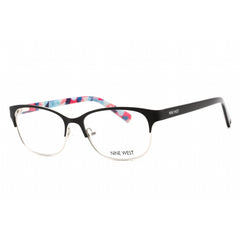 Nine West Women's Eyeglasses - Half Rim Black Metal Rectangular Frame | NW1088 001