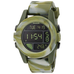 Nixon A1971727 Men's The Unit Digital Black Dial Marbled Camo Silicone Strap Chrono Alarm Watch