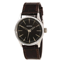 Nixon A3771887 Men's Sentry 38 Brown Leather Strap Watch
