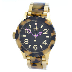 Nixon A4102584 Men's 38-20 Black Face Cream Tortoise Bracelet Watch
