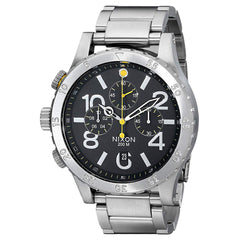 Nixon A486000 Men's 48-20 Chrono Black Dial Steel Bracelet Lefty Dive Watch