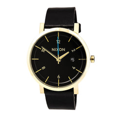 Nixon A945513 Men's Rollo Black Dial Black Leather Strap Watch