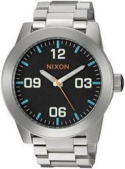 Nixon Men's Bracelet Watch - Corporal SS Quartz Black Dial Silver Tone | A3462336
