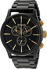 Nixon Men's Bracelet Watch - Sentry Chrono Quartz Black Stainless Steel | A3861041