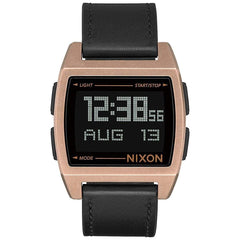 Nixon Men's Digital Watch - Base Chronograph Grey Dial Dark Brown Strap | A1181872