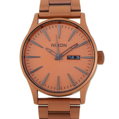 Nixon Men's Japanese Quartz Watch - Sentry Copper Dial Steel Bracelet | A3563165