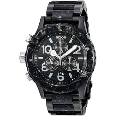 Nixon Men's Lefty Watch - 42-20 Chrono Black Dial Two Tone Bracelet | A0372185