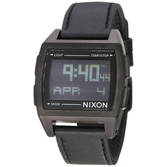 Nixon Men's Quartz Watch - Base Leather Digital Dial Black Strap | A1181001