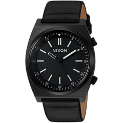 Nixon Men's Quartz Watch - Brigade Leather Black Dial Strap | A1178001