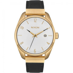 Nixon Men's Quartz Watch - Bullet Leather Luxe White Dial Black Strap | A1185513