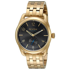 Nixon Men's Quartz Watch - C39 Black Dial Yellow Gold Plated Bracelet | A950510