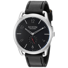 Nixon Men's Quartz Watch - C45 Black Dial Leather Strap | A465008
