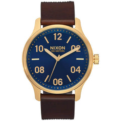 Nixon Men's Quartz Watch - Patrol Rose Gold Case Brown Leather Strap | A12433210