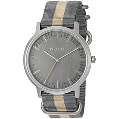 Nixon Men's Quartz Watch - Porter Nylon Grey Dial Grey & Beige Strap | A10592440