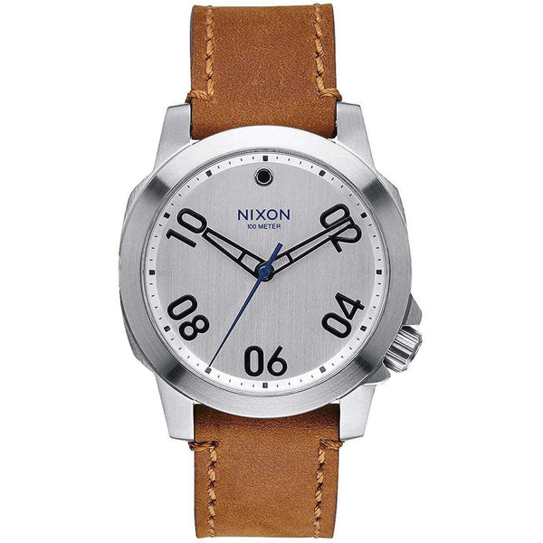 Nixon Men's Quartz Watch - Ranger 40 Silver Tone Dial Brown