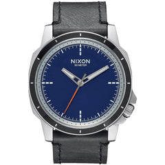 Nixon Men's Quartz Watch - Ranger Silver Tone Case Black Leather Strap | A4662240