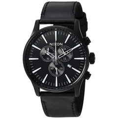 Nixon Men's Quartz Watch - Sentry Chrono Leather Strap | A405756