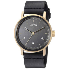 Nixon Men's Quartz Watch - Stark Leather Black Dial Leather Strap | A11941031