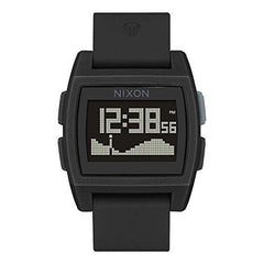 Nixon Men's Strap Watch - Base Tide Chronograph Digital Dial Black silicone | A1104001