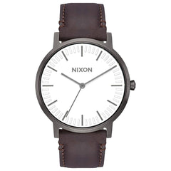 Nixon Men's Strap Watch - Porter Leather Japanese Quartz Brown Leather | A10582368
