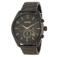 Nixon Women's Bracelet Watch - Bullet Chrono Quartz Black Steel Chronograph | A3661616