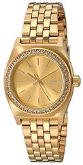 Nixon Women's Bracelet Watch - Small Time Teller Quartz Gold Dial Gold | A3991520