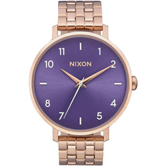 Nixon Women's Quartz Watch - Arrow Purple Dial Rose Gold Steel Bracelet | A10902952