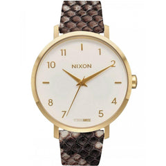 Nixon Women's Quartz Watch - Arrow White Dial Strap Yellow Gold SS Case | A10912890