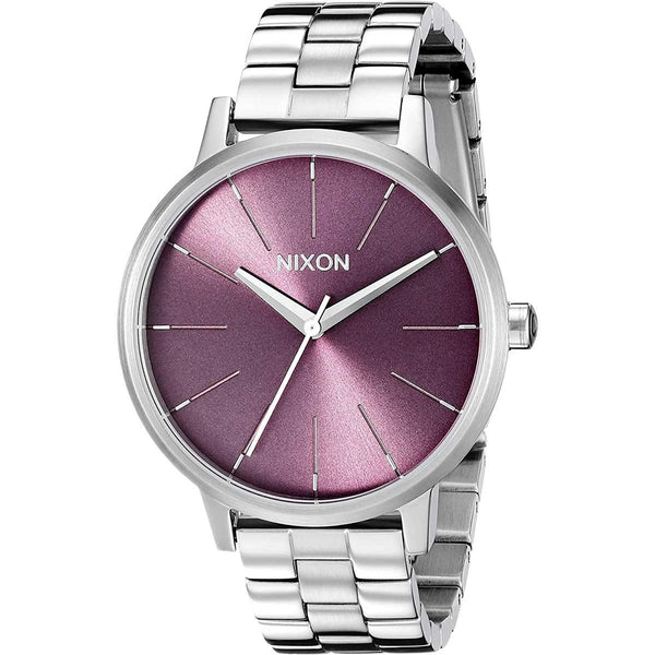 Nixon Women's Quartz Watch Kensington Purple Dial Silver Steel Bracelet  A0992157
