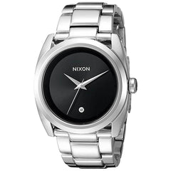 Nixon Women's Quartz Watch - Queenpin Black Dial Silver Tone Bracelet | A935000