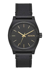Nixon Women's Strap Watch - Medium Time Teller Leather Quartz Black Dial | A1172001