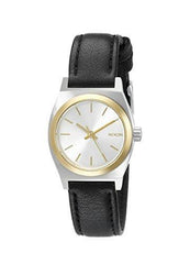 Nixon Women's Strap Watch - Women's Small Time Teller Black Leather | A5091884