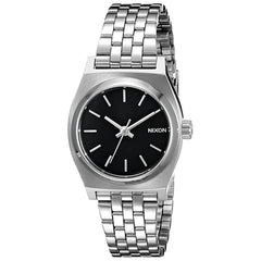 Nixon Women's Watch - Small Time Teller Black Dial Silver Tone Bracelet | A399000