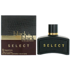 NuParfums Men's EDT Spray - Black is Black Select Mandarin, Aquatic Top Notes, 3.4 oz