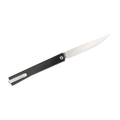 Ocaso Knife - Solstice Flipper Satin Plain Blade with Carbon Fiber Handle | 10CFS