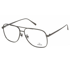 Omega Men's Eyeglasses - Shiny Gunmetal Aviator Full-Rim Metal Frame | OM5006-H 008