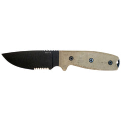 Ontario Knife Company Knife - RAT-3 Serrated Edge Fixed Carbon Steel Blade | OKC8666