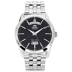 Orient EV0S003B Men's Union Black Dial Stainless Steel Automatic Power Reserve Watch