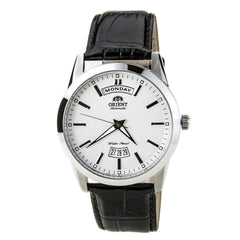 Orient EV0S005W Men's Union White Dial Brown Leather Strap Automatic Watch