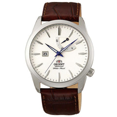 Orient FD0E002W Men's Millenium Automatic White Dial Leather Strap Power Reserve Watch
