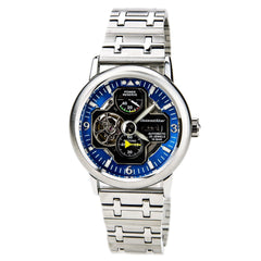 Orient FH04001D Men's Retro Future Airplane Blue Dial Power Reserve Watch