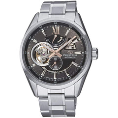 Orient Men's Automatic Watch - Black Open Heart Dial Steel Bracelet | RE-AV0004N00B